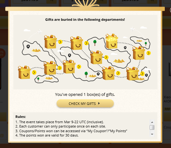 mapa gift box Urodziny gearbest 6 6-te szóste urodziny gry kupony 2020 gift box