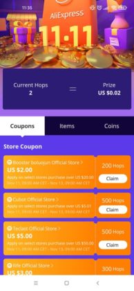 AliExpress 11.11 money hop gra punkty kupony rabaty kody